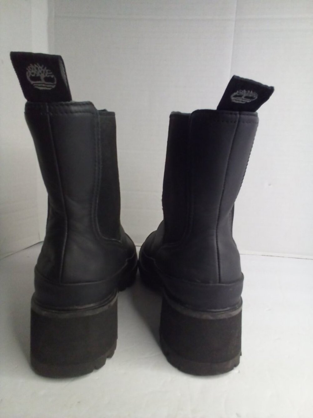 Timberland Rebotl Ankle Boots Women 8 Pull On Chunky Heel Black - Picture 10 of 14